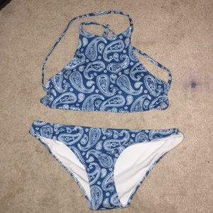 Blue paisley bikini set